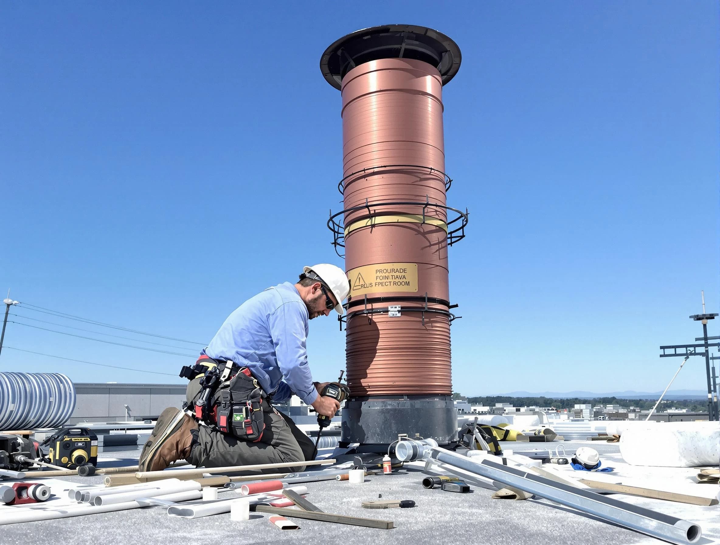 Installed chimney liner by Englewood Chimney Sweep in Englewood, CO