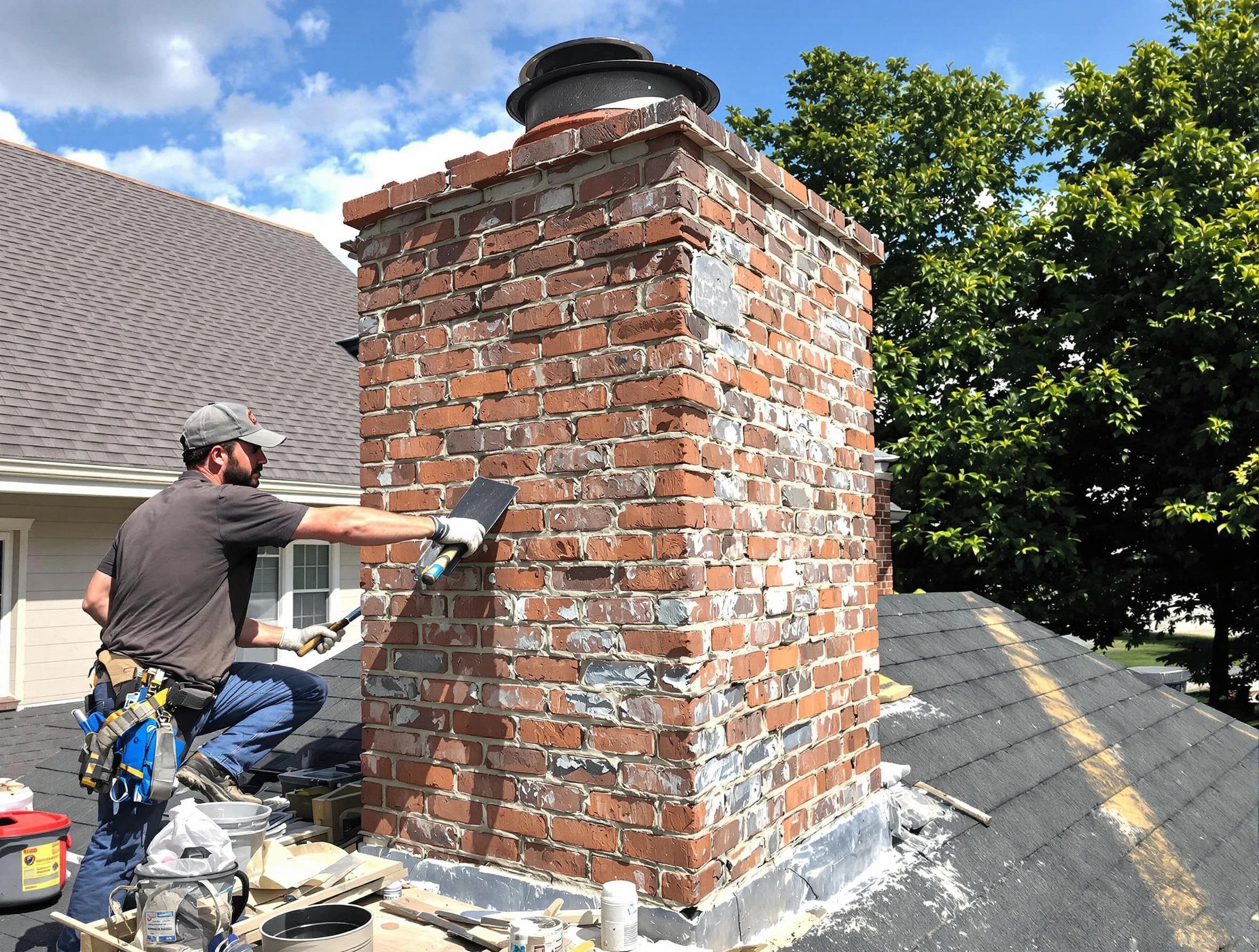 Completed chimney rebuild by Englewood Chimney Sweep in Englewood, CO