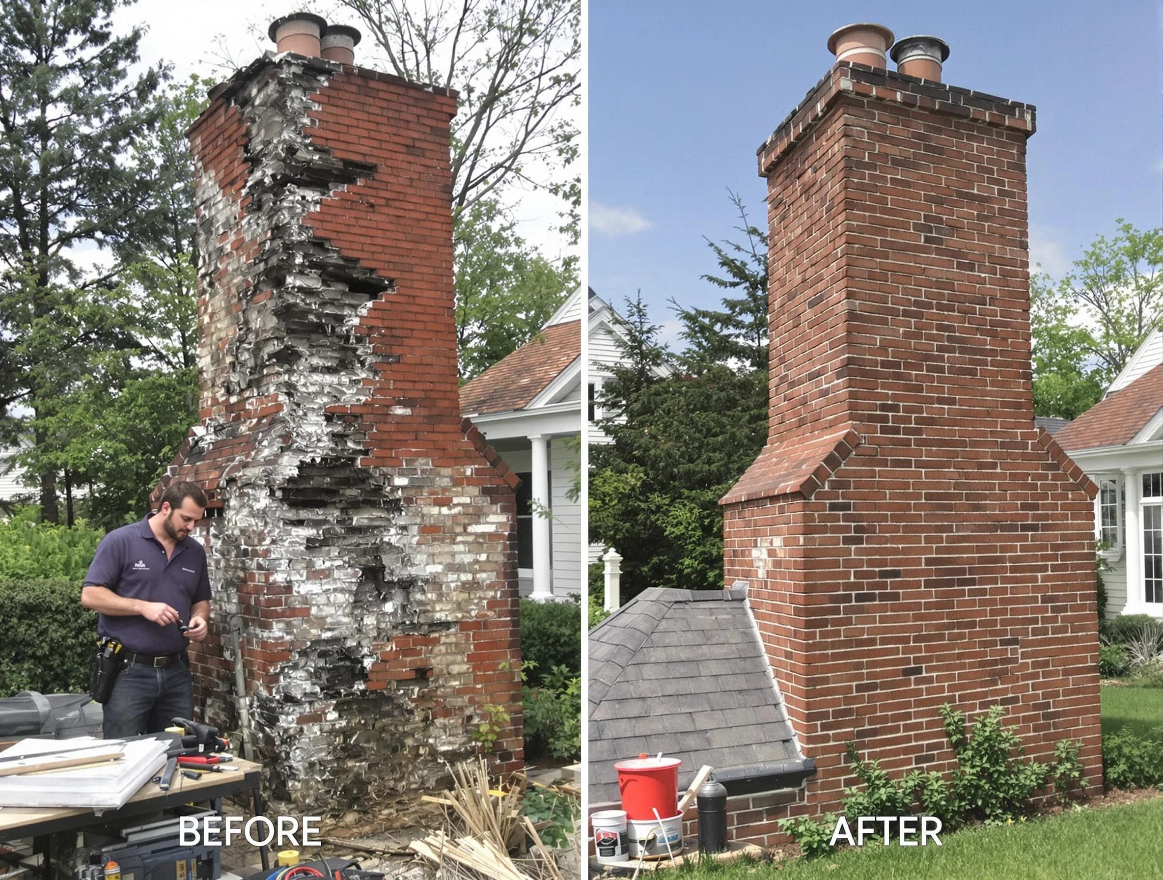Englewood Chimney Sweep performing a full chimney restoration in Englewood, CO