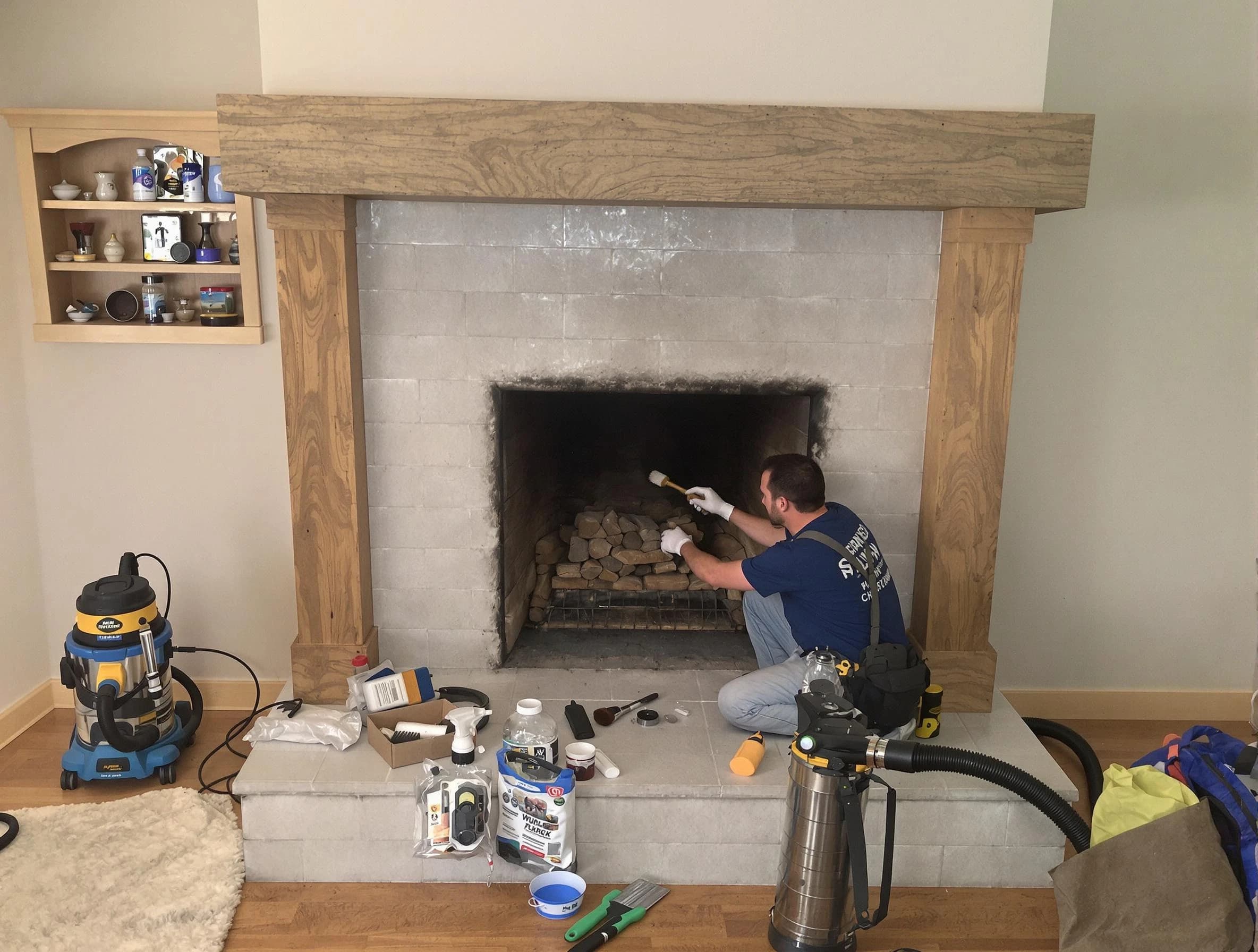 Detailed creosote removal process by Englewood Chimney Sweep in Englewood, CO