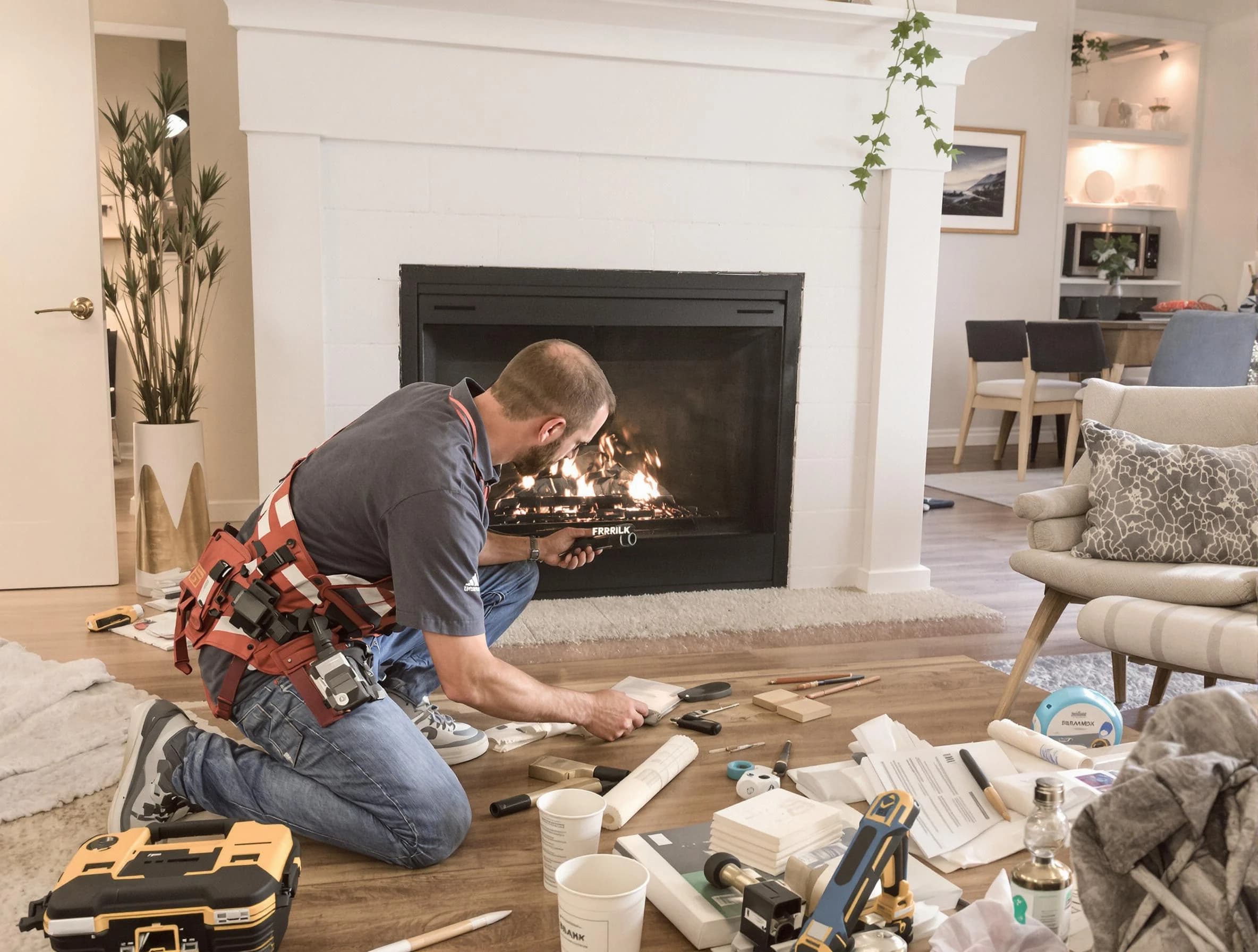 Englewood Chimney Sweep performing fireplace repair in Englewood, CO