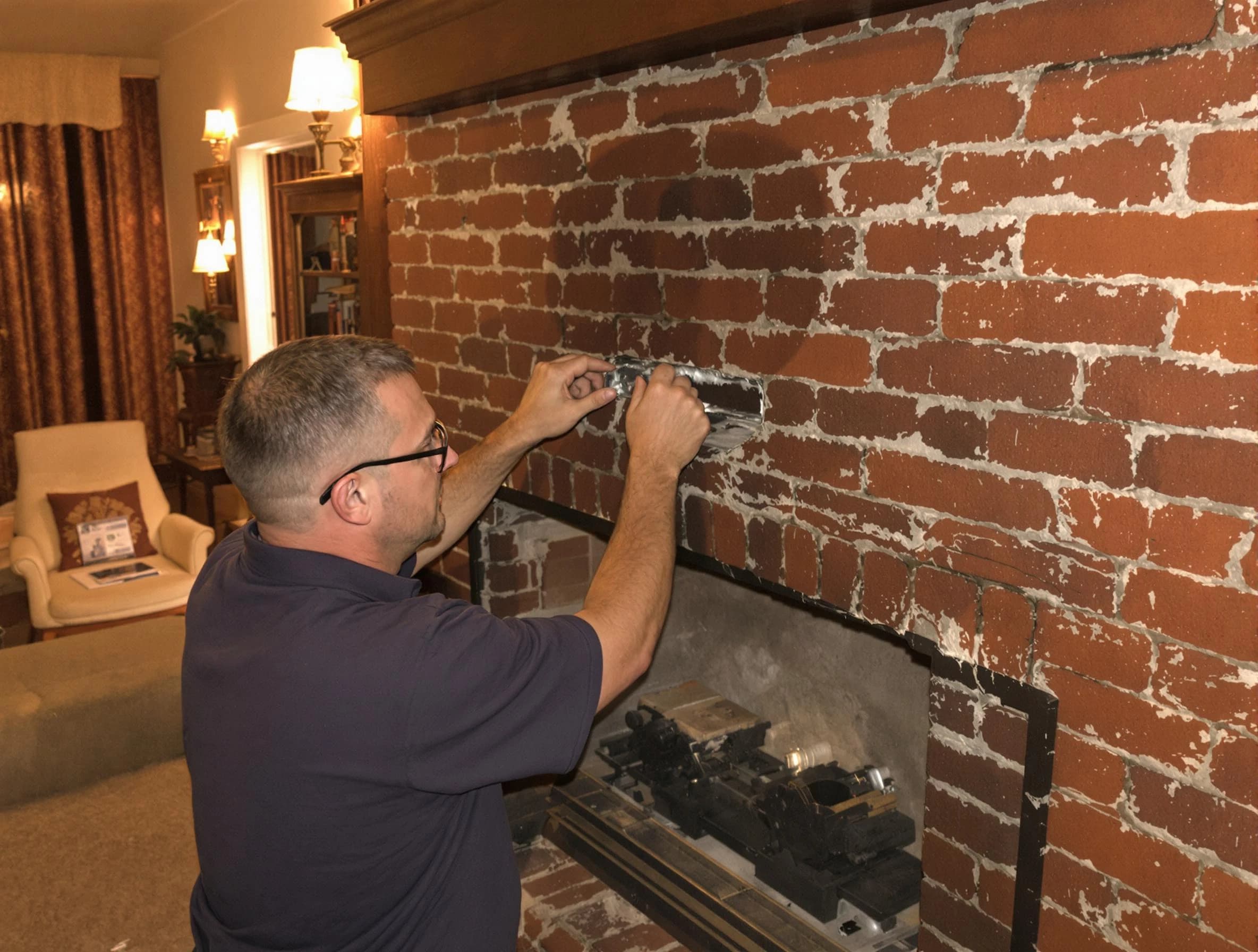 Englewood Chimney Sweep expert fixing a fireplace in Englewood, CO