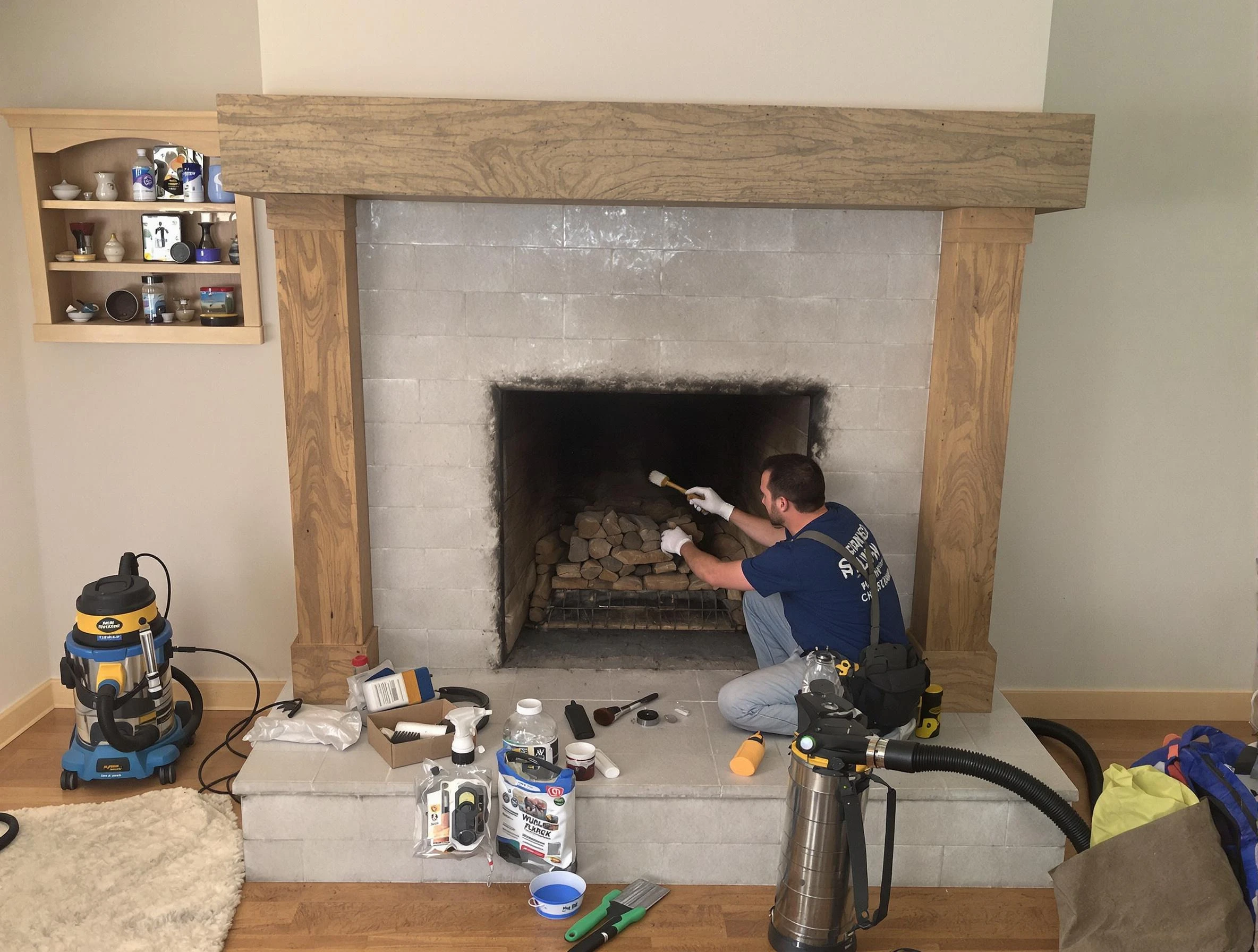 Detailed creosote removal process by Englewood Chimney Sweep in Englewood, CO